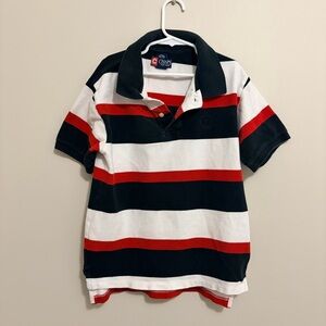 Chaps Ralph Lauren Kids Polo with Red, Black, and White Stripes